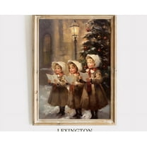 Miluva Carolers Vintage Wall Art Decor Holiday Decor Winter Print Print Nursery Decor Art 423 ,Decor For Living Room Bedroom, 8x12 UNFRAMED