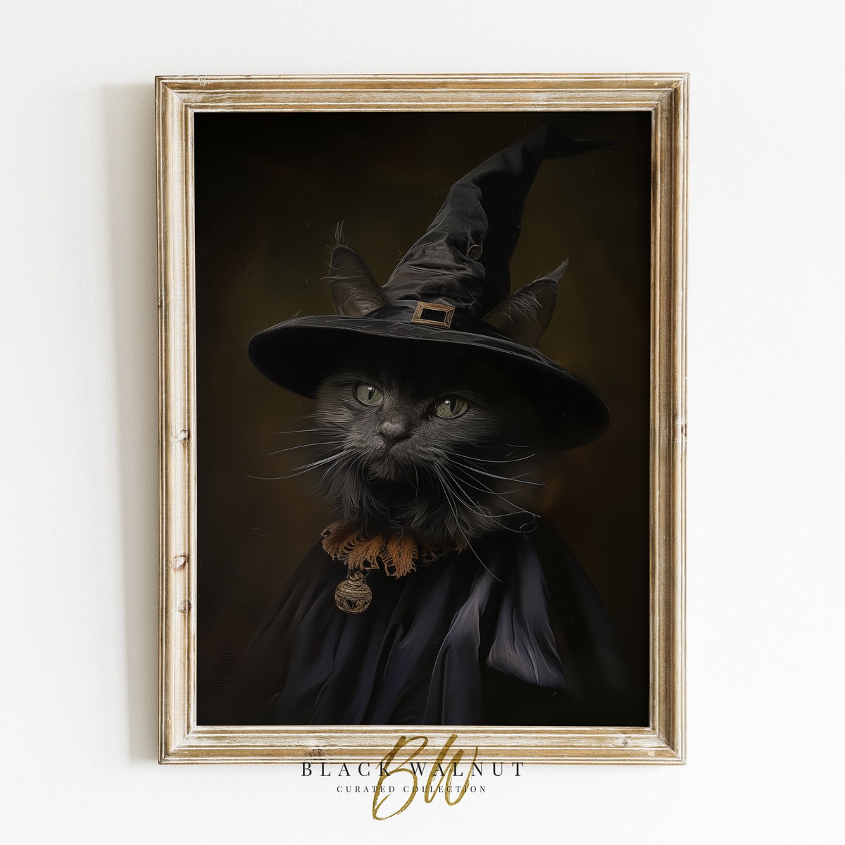 Miluva Cat witch art print – Halloween wall art vintage style poster ...