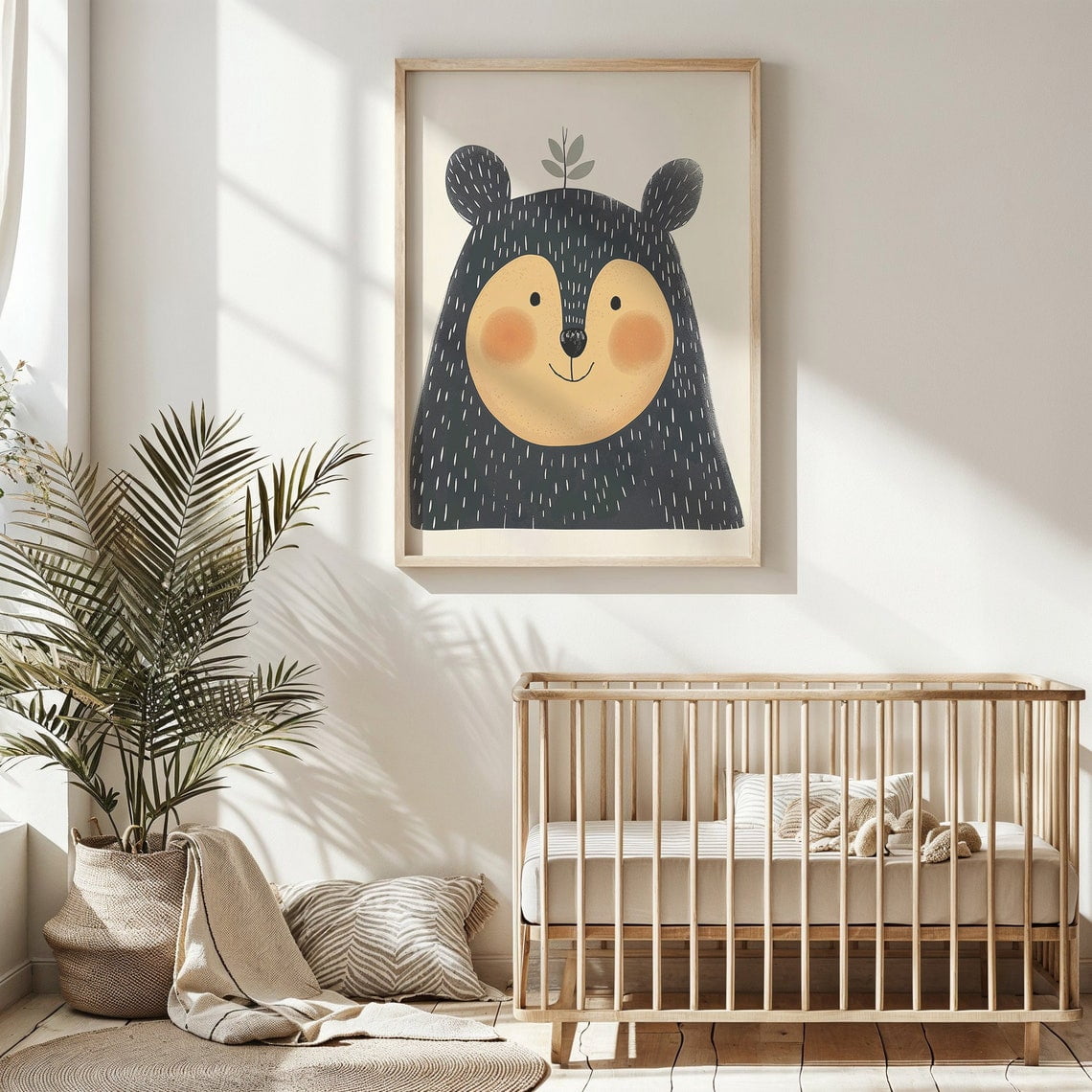 Miluva Cheerful Bear Cub Print ~ Nursery Wall Art ~ Kids Posters Decor ...