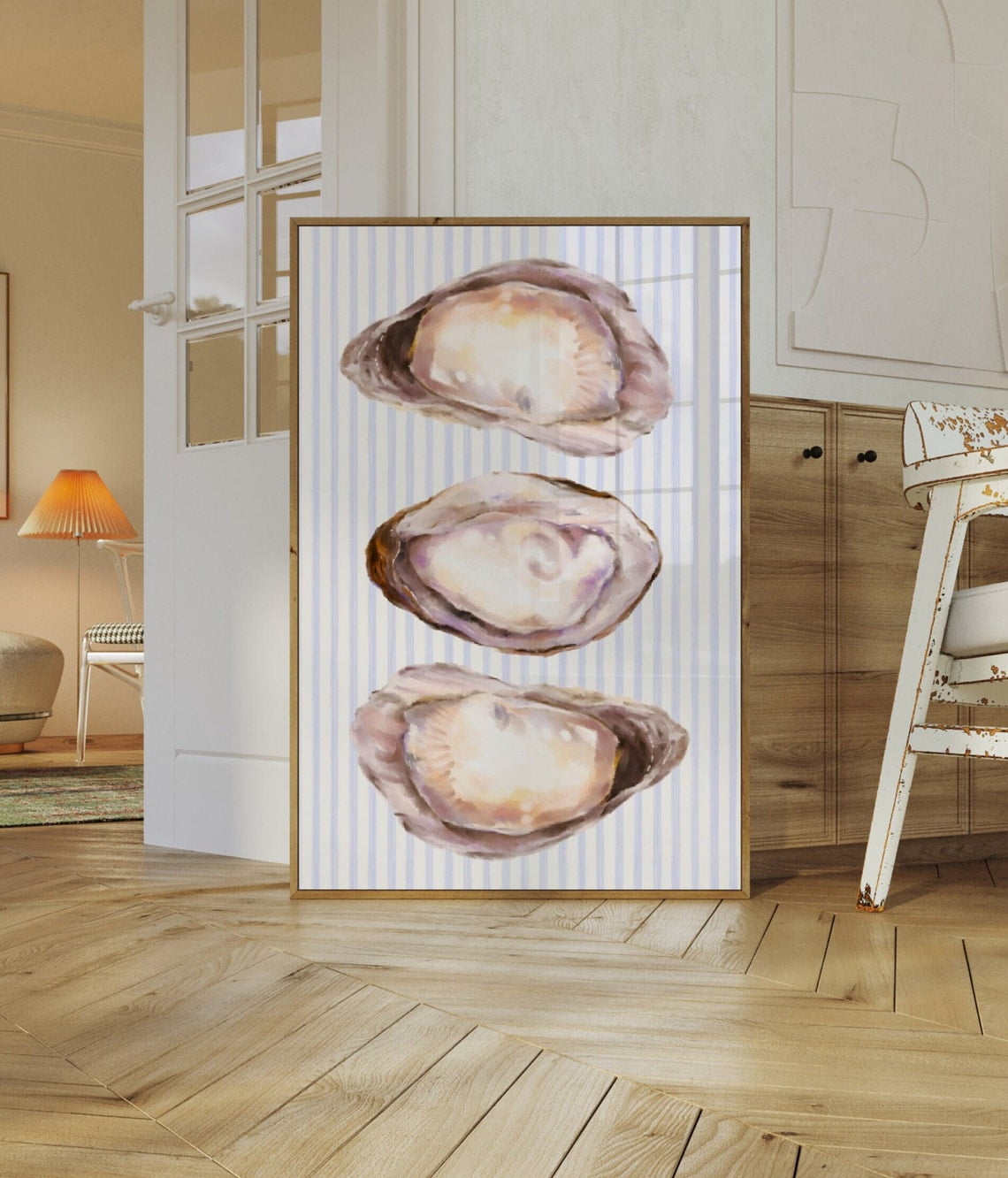 Miluva Coastal Oyster Art Print - - Coastal Aesthetic Wall Decor ...