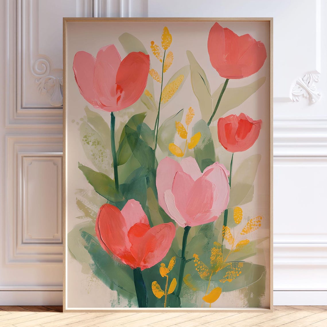 Miluva Colorful Abstract Flower Botanical Print, Spring Floral Poster ...