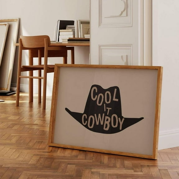 Miluva Cool It Cowboy Print, Western Wall Art, Retro Cowboy Poster, Trendy Cowgirl Aesthetic, Rustic Southwestern Decor, ,Decor For Living Room Bedroom, 8x12 UNFRAMED