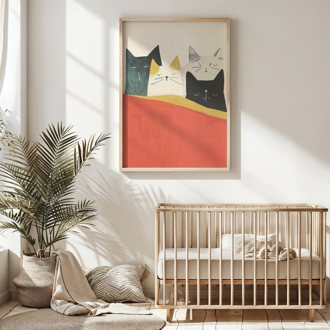 Miluva Cute Cat Print ~ Nursery Wall Art ~ Kids Room Decor Poster ...