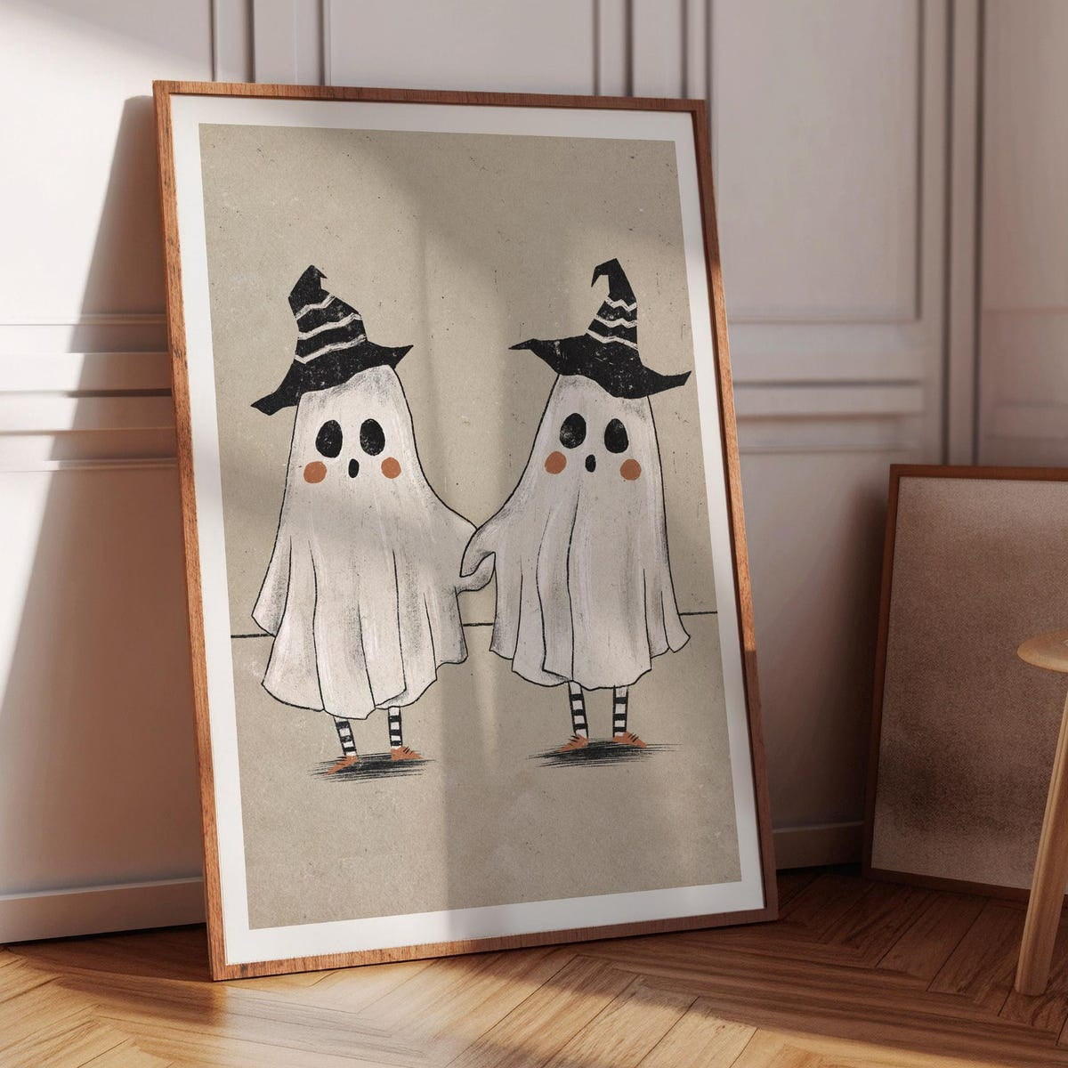 Miluva Cute ghost print trendy halloween room decor ghost couple poster ...