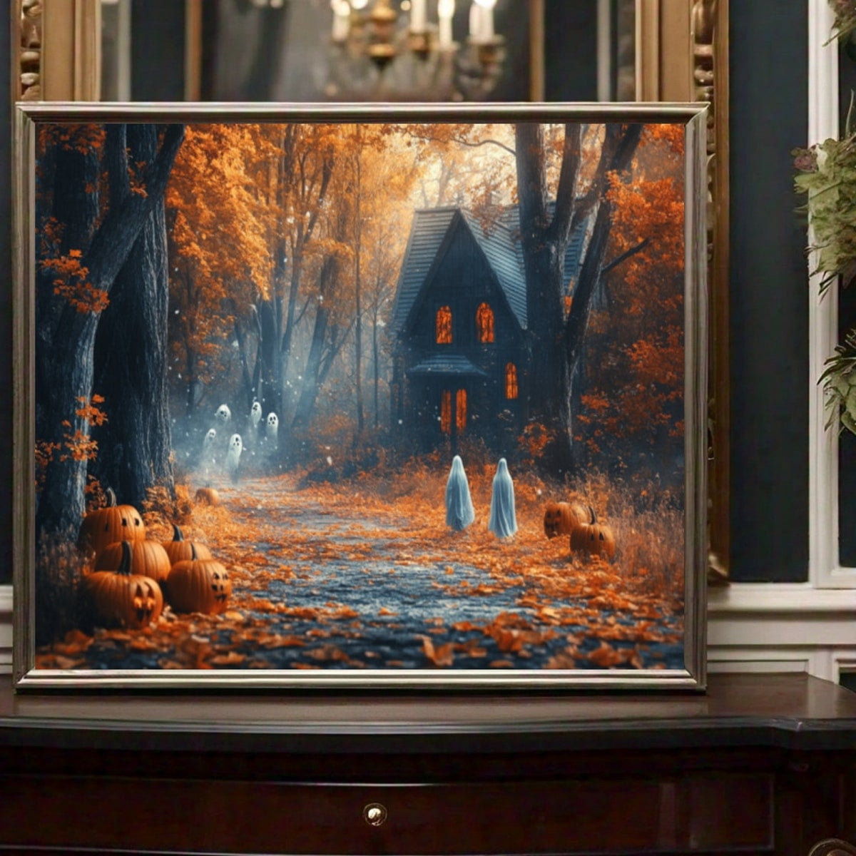 Miluva Cute ghosts halloween art print gothic decor adorable ghost ...