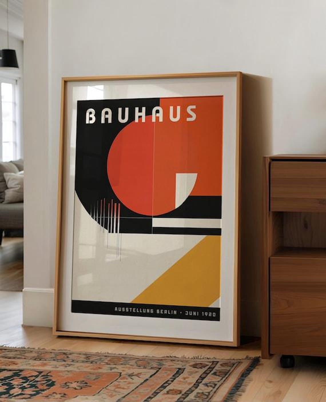 Miluva Dark Bauhaus Retro Minimalist Geometric Wall Art Bold Mid ...