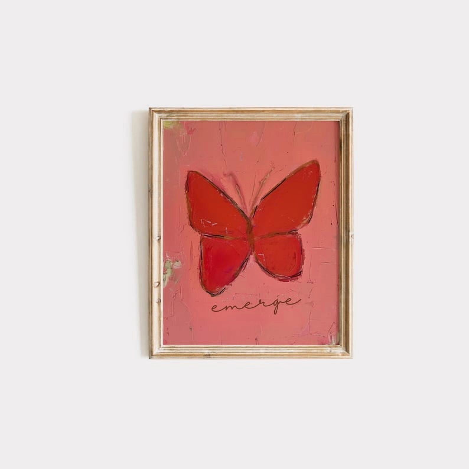 Miluva Emerge Butterfly Art Print Pink Motivational Wall Art For