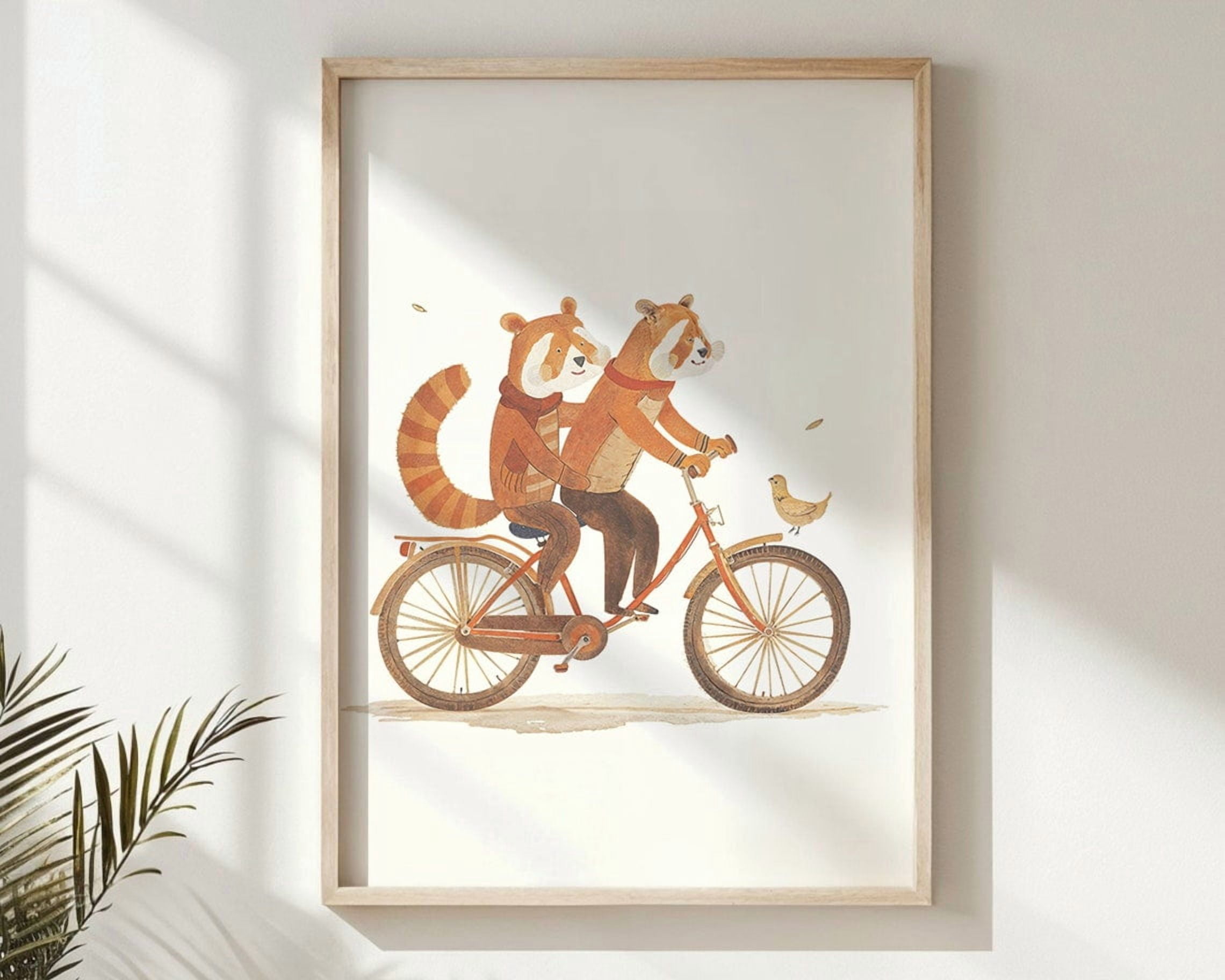 Miluva Family Bicycle Ride Print, Nursery Wall Art, Kids Room Decor ...