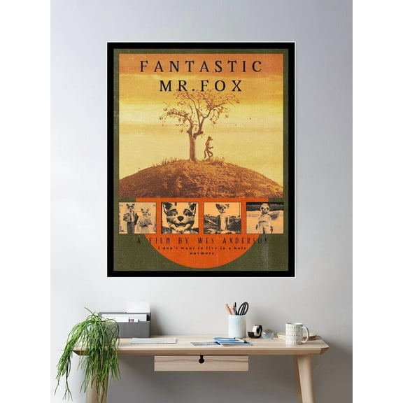 Miluva Fantastic Mr. Fox Poster Wall Art, Modern Wall Decor For Living Room Bedroom, 24x36 UNFRAMED