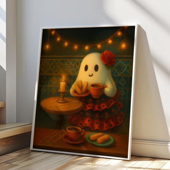 Miluva Flamenco ghost wall art – Halloween poster – Halloween print ...