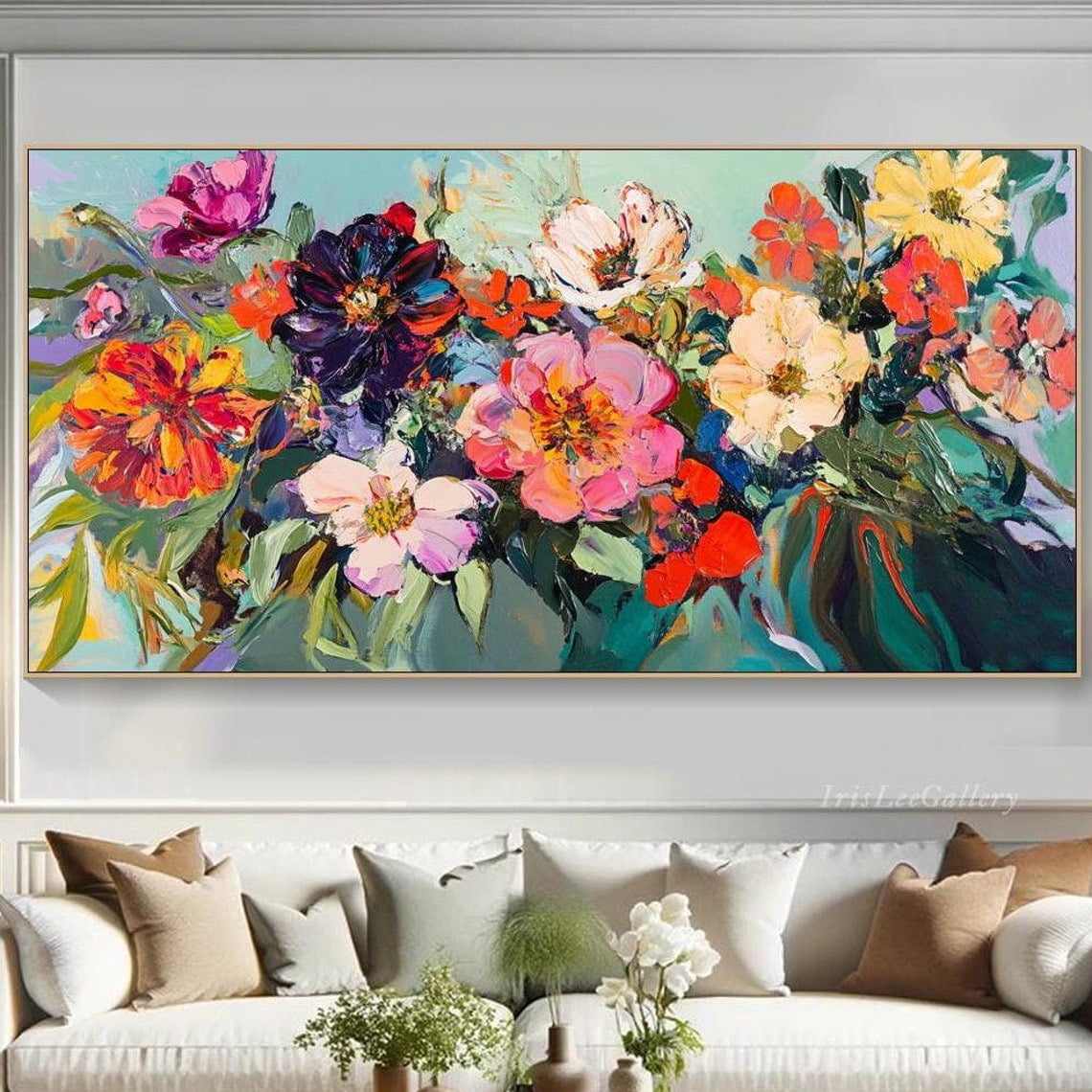 Gallery Detail: Miluva Floral On Textured Botanical Wall Art Modern Art Vibrant