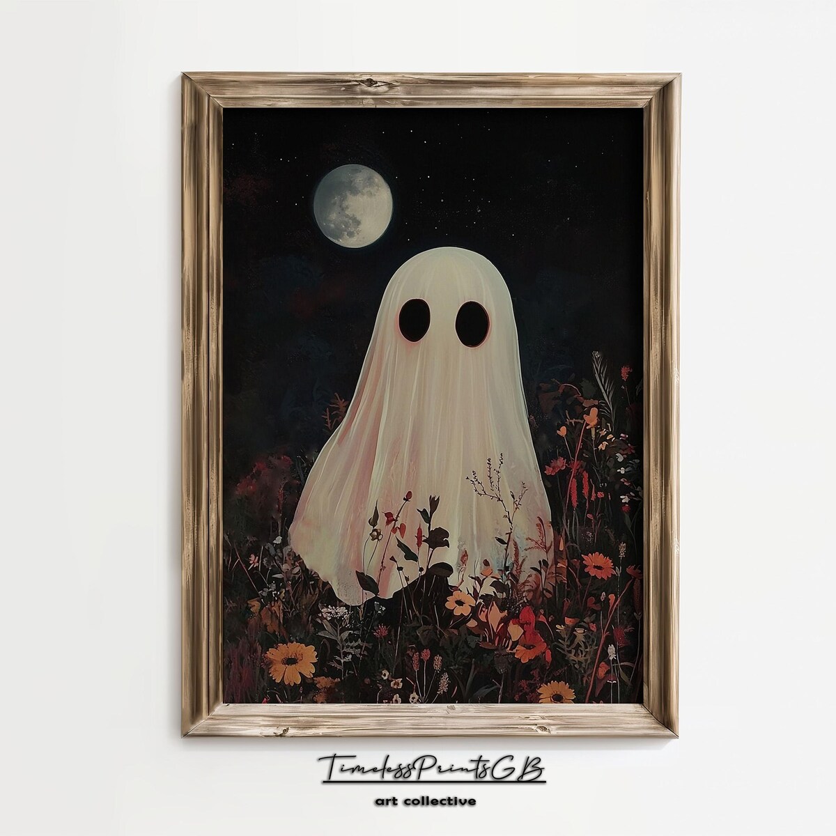 Miluva Floral ghost wall art vintage halloween ghost home decor cute ...