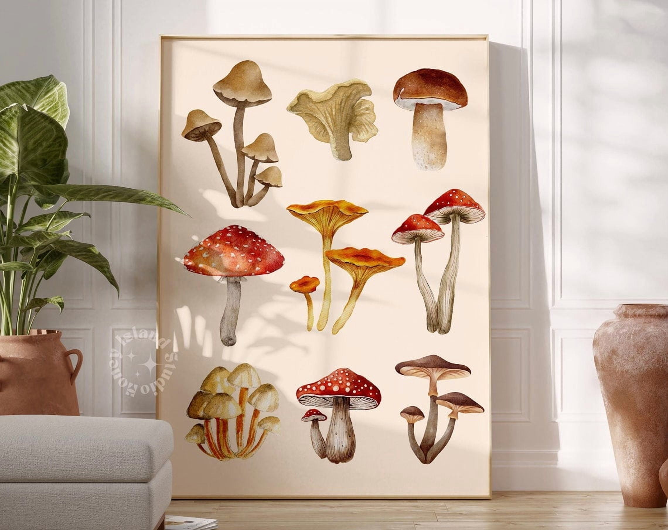 Best HD Pictures about  Vintage Mushroom Wall Decor  with No AI Images