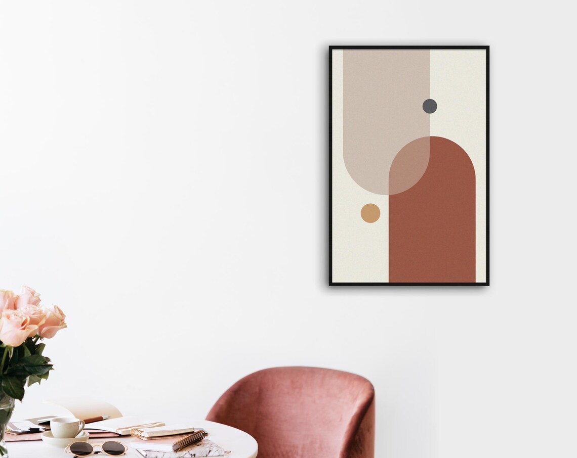 Miluva Geometric Artwork, Abstract Print, Mid Century Print, Printable ...