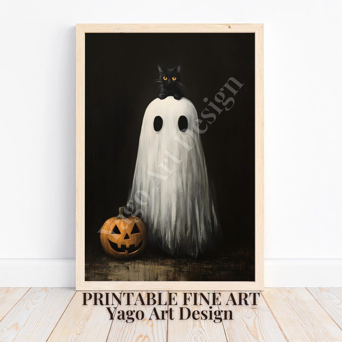 Miluva Ghost art – "ghost's cat companionship" friendship wall art dark ...