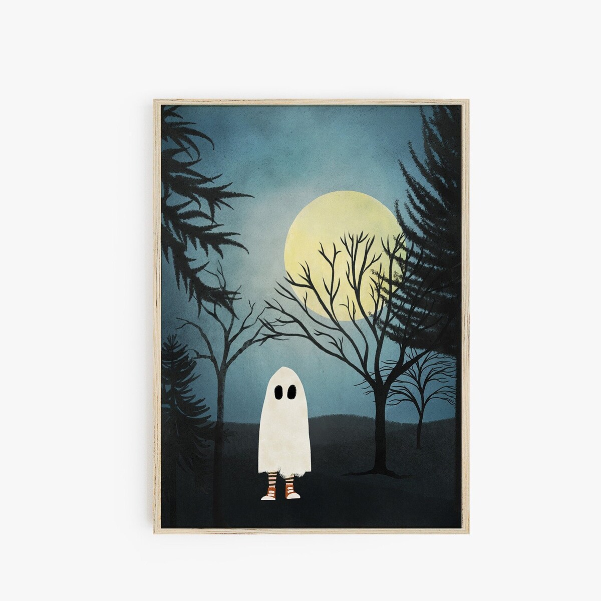 Miluva Ghost wall art print – Halloween poster – Sheet ghost print ...