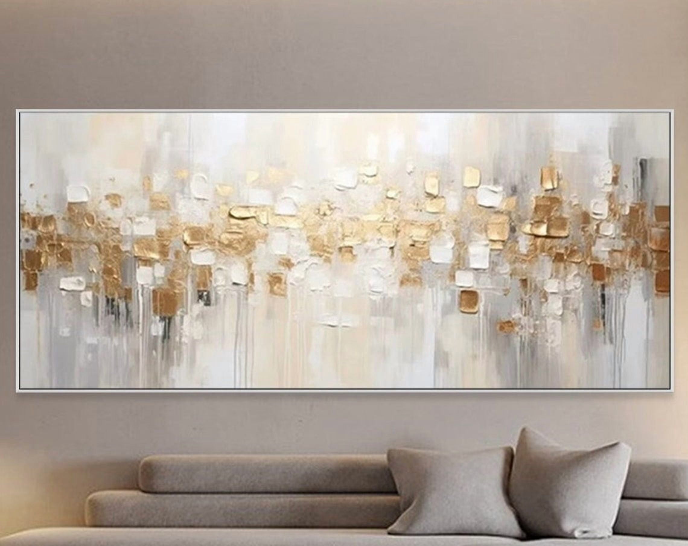 Gallery Detail: Miluva Gold Abstract Paitning On Textured Wall Art Gold F