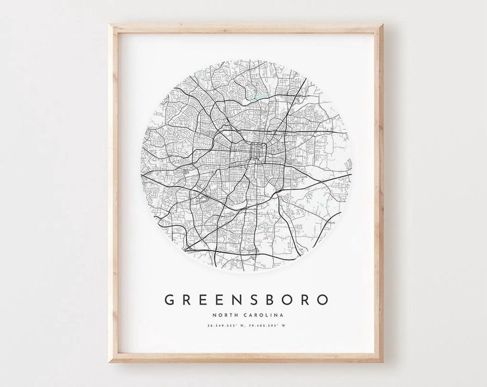 Miluva Greensboro Map Print Greensboro Map Poster City Wall Art Nc Miluva greensboro map print greensboro map poster city wall art nc