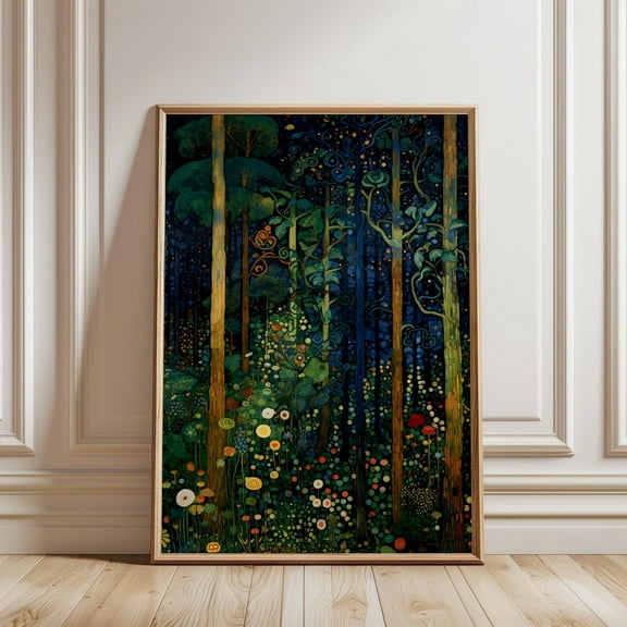 Miluva Gustav Klimt Modern Botanical Prints, Colorful Abstract Nature Wall Art, Forest Theme Home Decor, Vibrant Abstract Landscape Artwork (Gk-10) Decor For Living Room Bedroom, 8x12 UNFRAMED