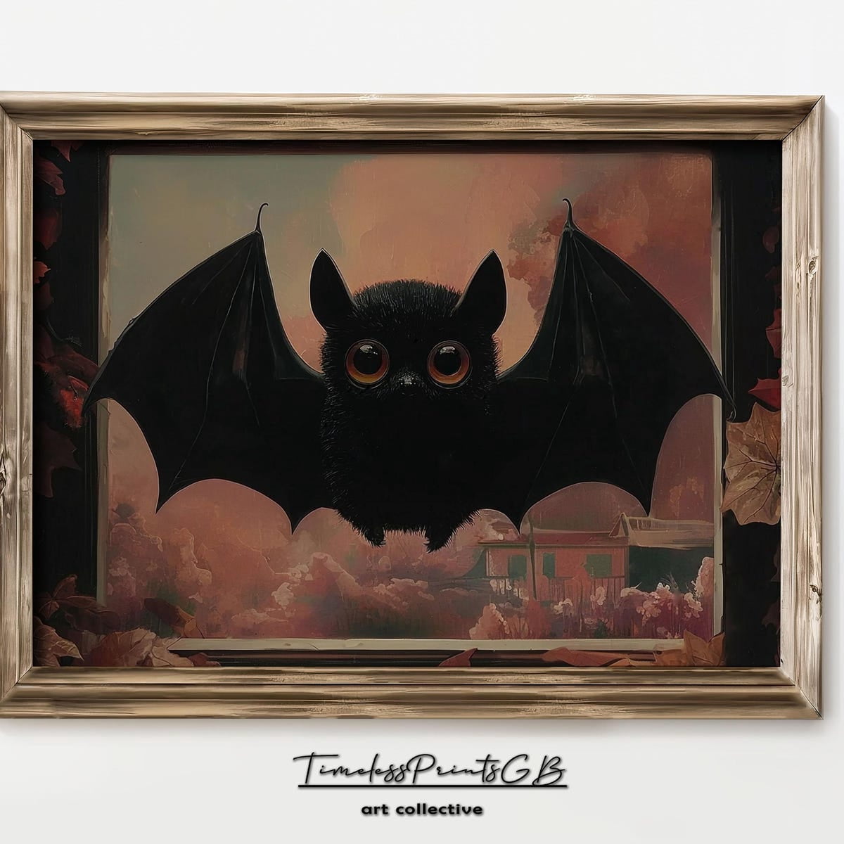 Miluva Halloween cute bat art print vintage halloween bat poster cute ...
