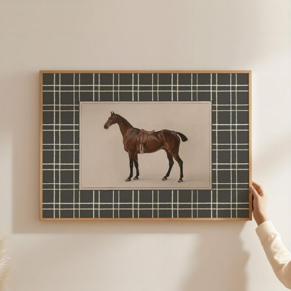 Miluva Horse Art Print , Rustic Cottage Decor, Printable Vintage , Neutral Farmhouse Wall Art, French Country Style A315 Decor For Living Room Bedroom, 24x36 UNFRAMED