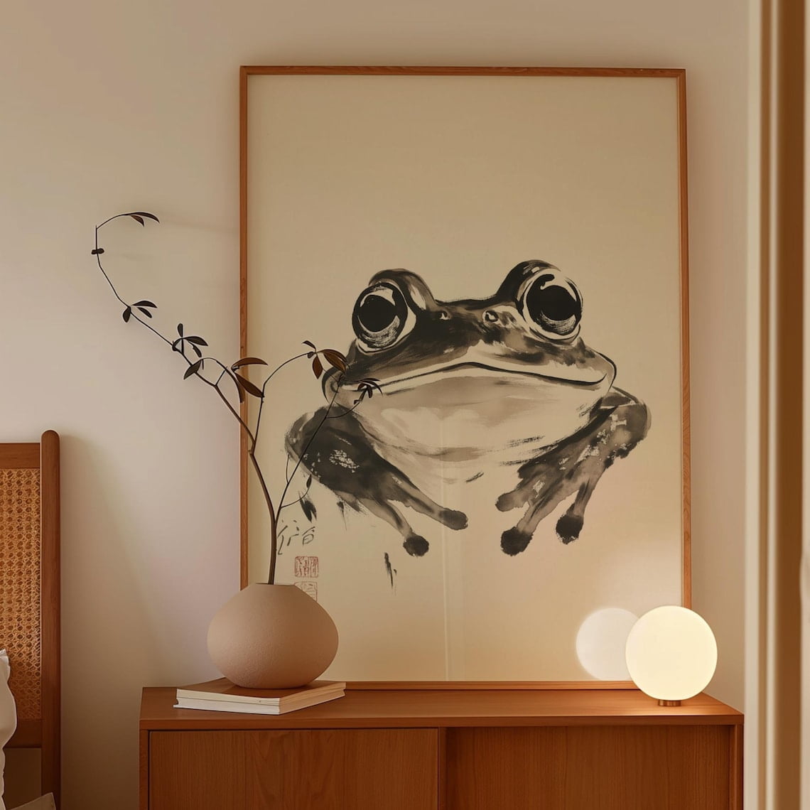 Miluva Japanese Frog Woodblock Art, Vintage Black Frogs Print, Ukiyoe ...