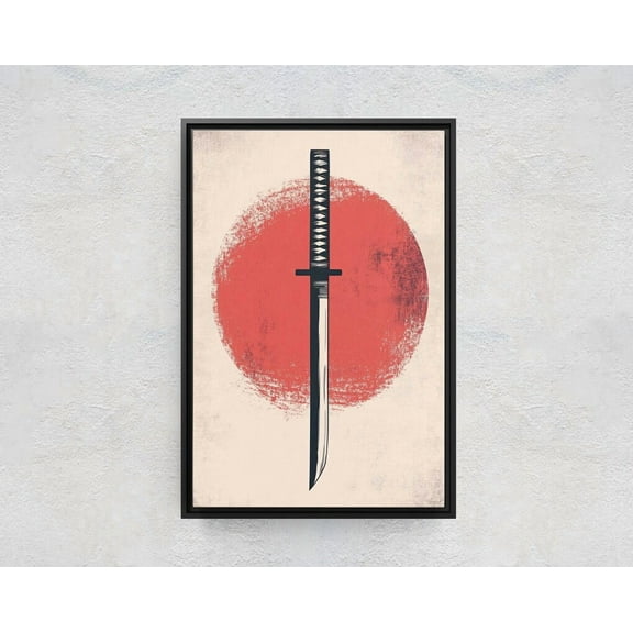 Miluva Japanese Sword, Samurai Sword Art, Vintage Sword, Japan Art, Japandi Decor ,Decor For Living Room Bedroom, 8x12 UNFRAMED