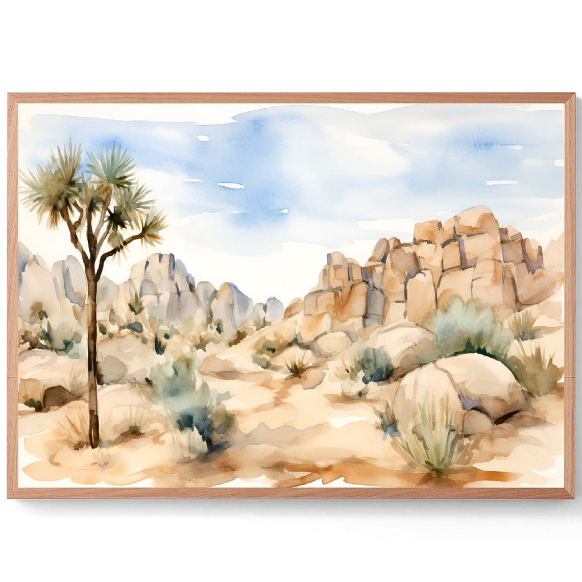 Miluva Joshua Tree National Park Print California Brown Beige Wall Art ...