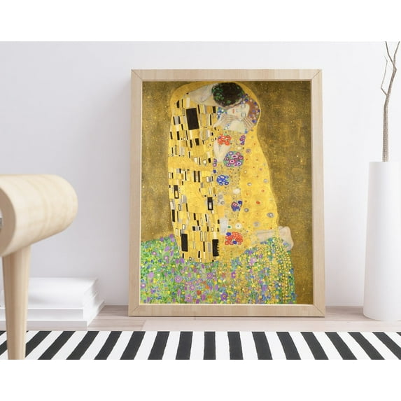 Miluva The Kiss, 1908 Gustav Klimt Oil On Artwork, Hq Digital File Ready To Download & Print. Bonus: A 8X10, 9X12, 10X10 Ratio Files Decor For Living Room Bedroom, 12x18 UNFRAMED