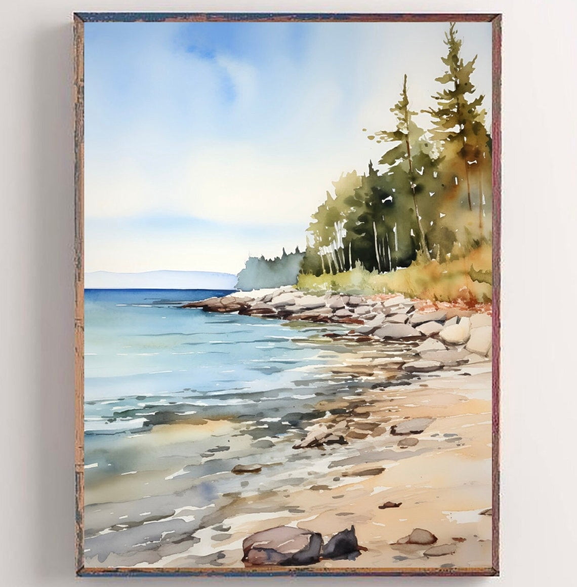 Miluva Lake Erie Print Rock Shoreline Wall Art Great Lakes Wall Art ...