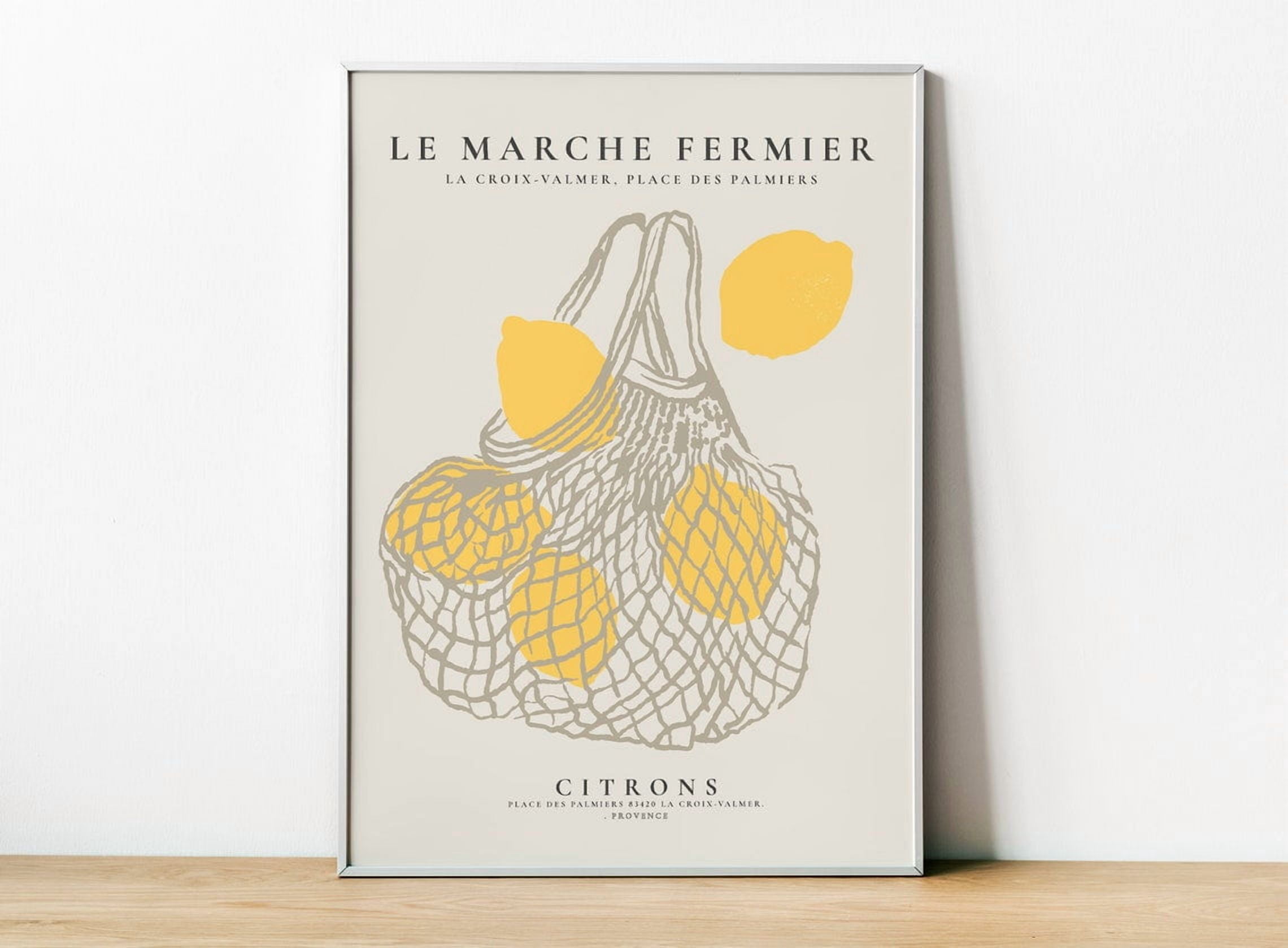 Miluva Lemons Fruit Market Poster, Marche Aux Fruits Print, Citrons ...
