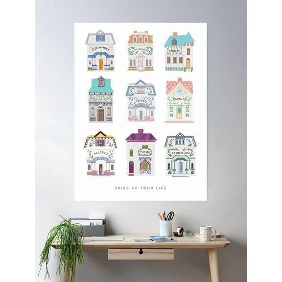 Miluva Lenox Spice Village Spice Up Your Life Poster Wall Art, Modern Wall Decor For Living Room Bedroom, 8x12 UNFRAMED