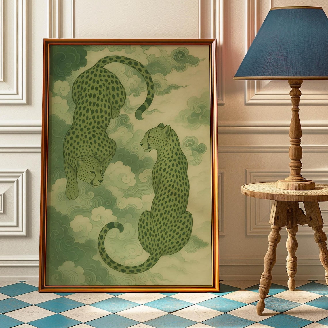 Miluva Leopard And Cheetah Wall Art - Japandi Chinoiserie Animal Print ...