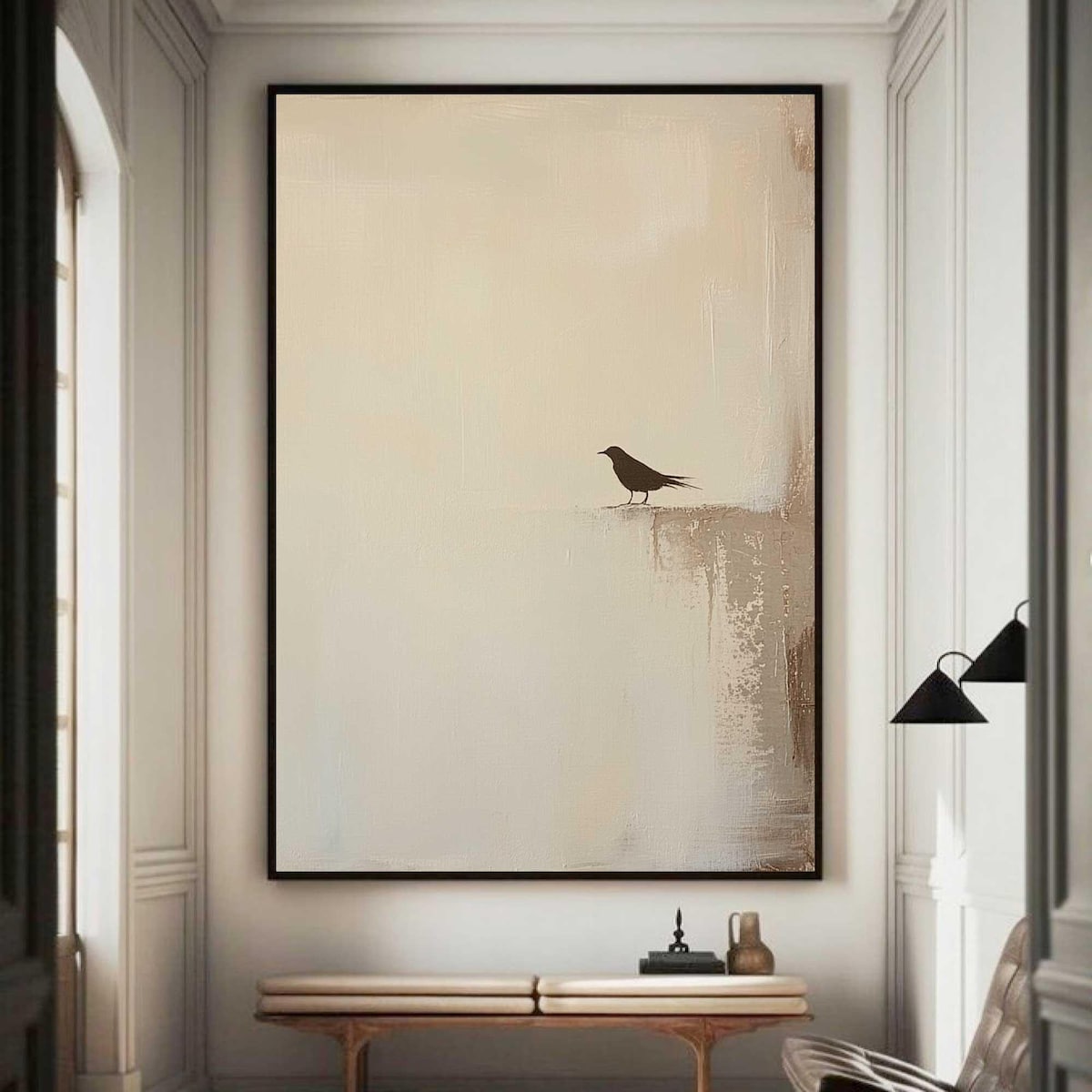 Curated visual reference: Gallery Detail: Miluva Living Room Minimalist Art Pure Beige Wall Art Beige