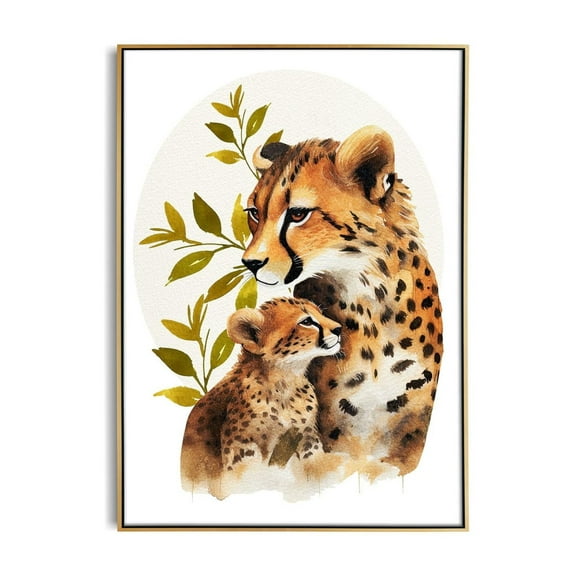 Miluva Mama Cheetah And Cub Love Nursery Print - Leopard Baby Room Decor - Un Artwork Wall Art Decor For Home Office, 8x12 UNFRAMED
