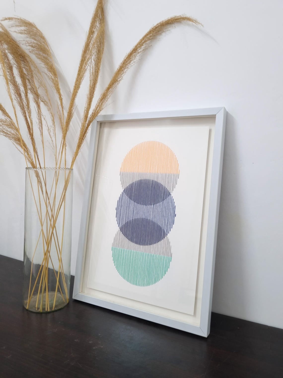Miluva Mid-Century Modern, Textile Art, Embroidery On Paper, Wall Décor ...