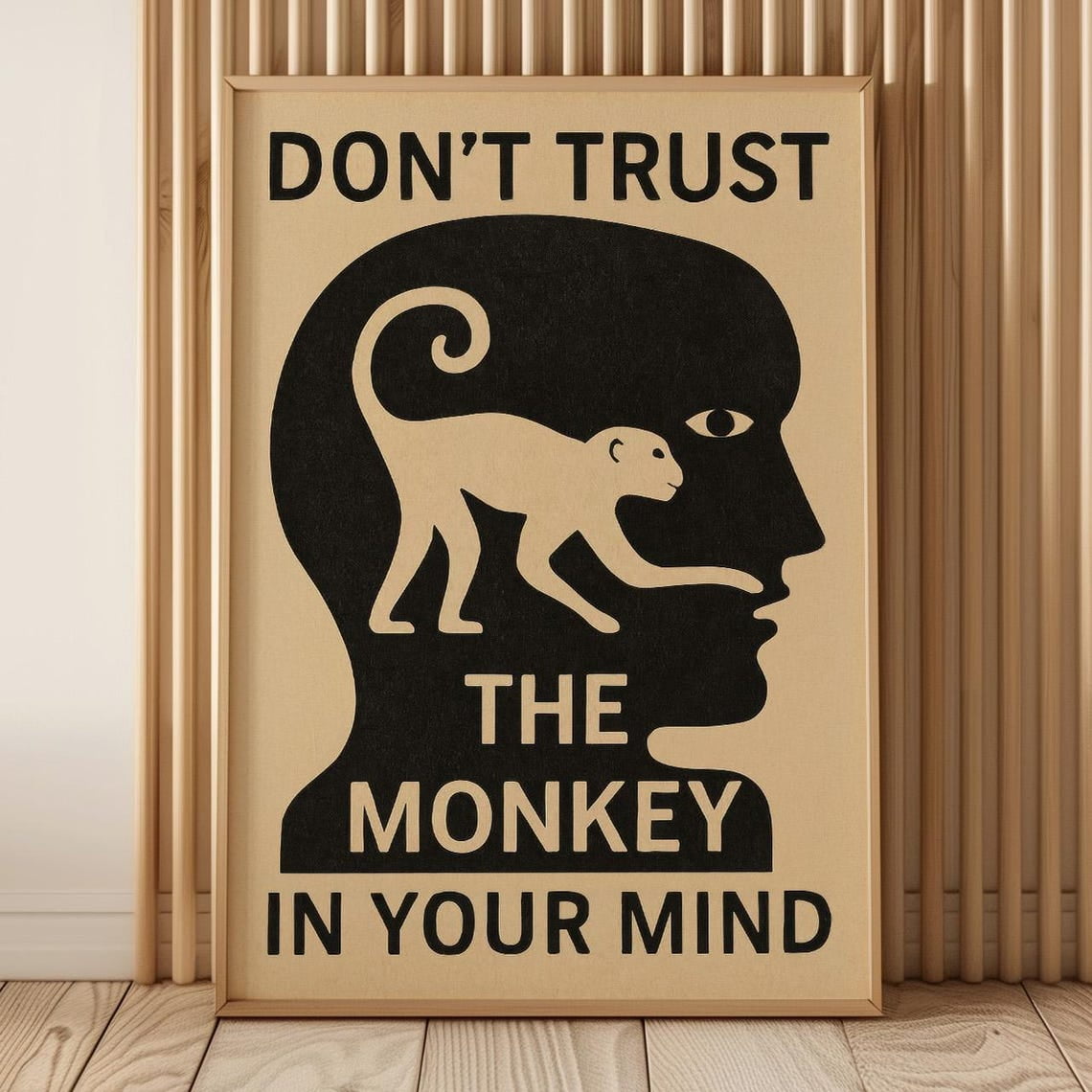 Miluva Monkey Brain Poster - Surreal Mind Wall Art, Minimalist ...