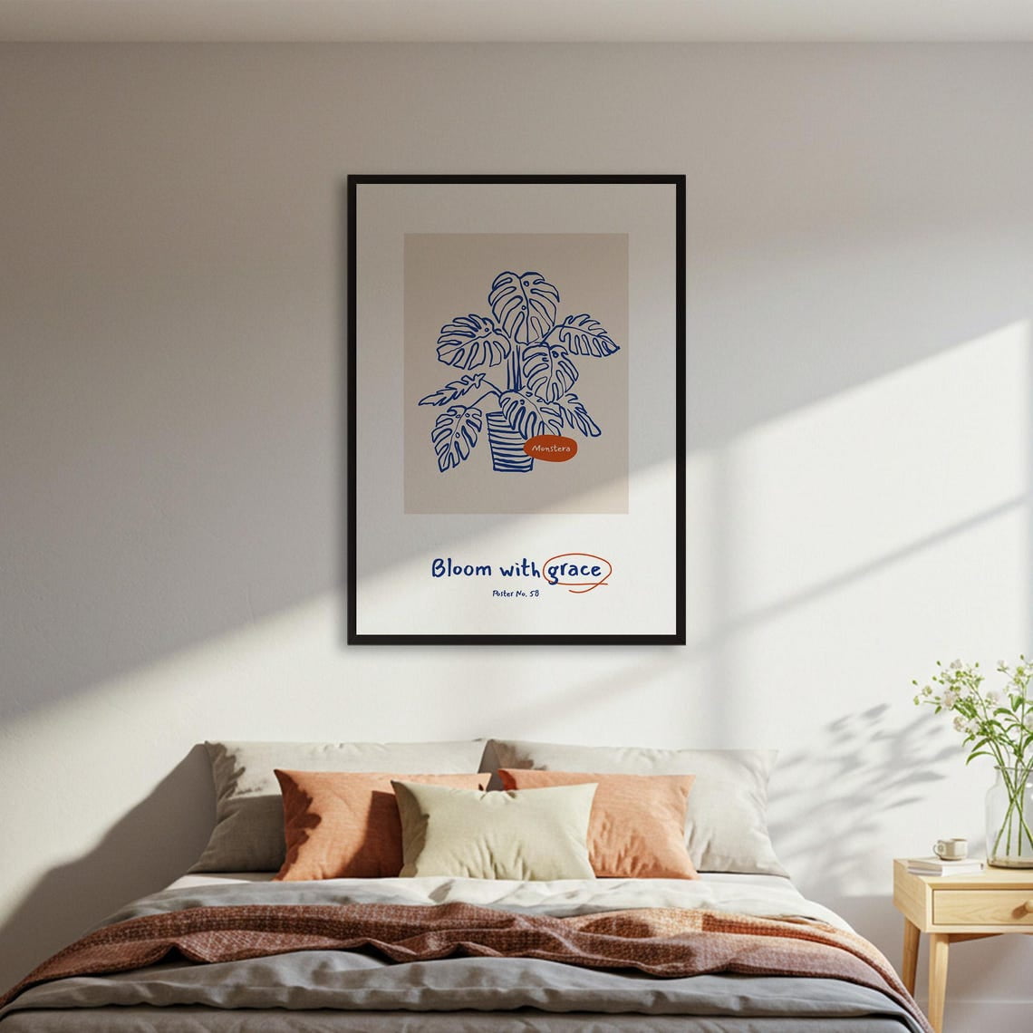 Picture of Miluva Monstera Plant Poster, Minimalist Botanical Art Poster Print, un ...