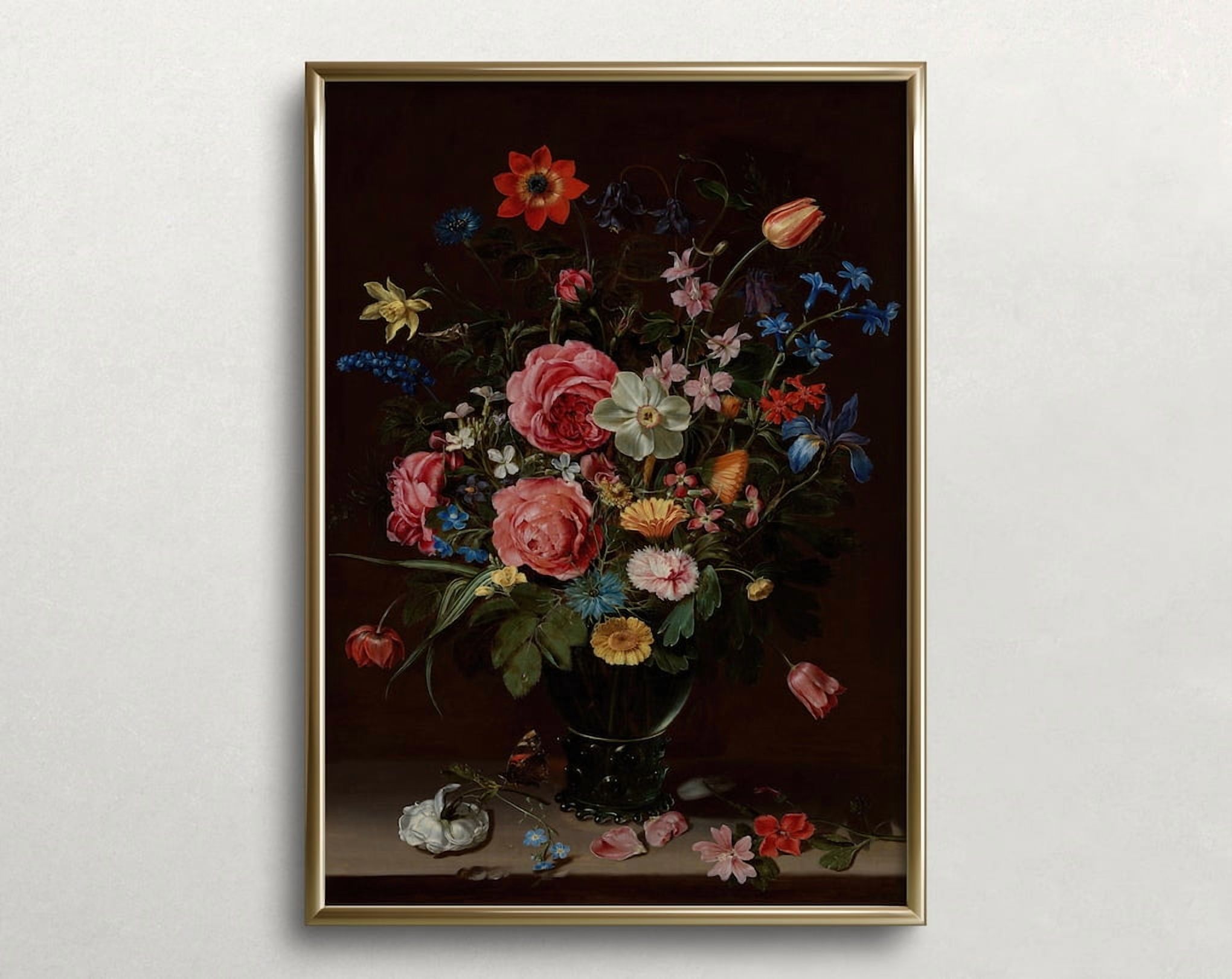 Miluva Moody Floral Art Vintage Wall Art Dark Academia Print Antique ...