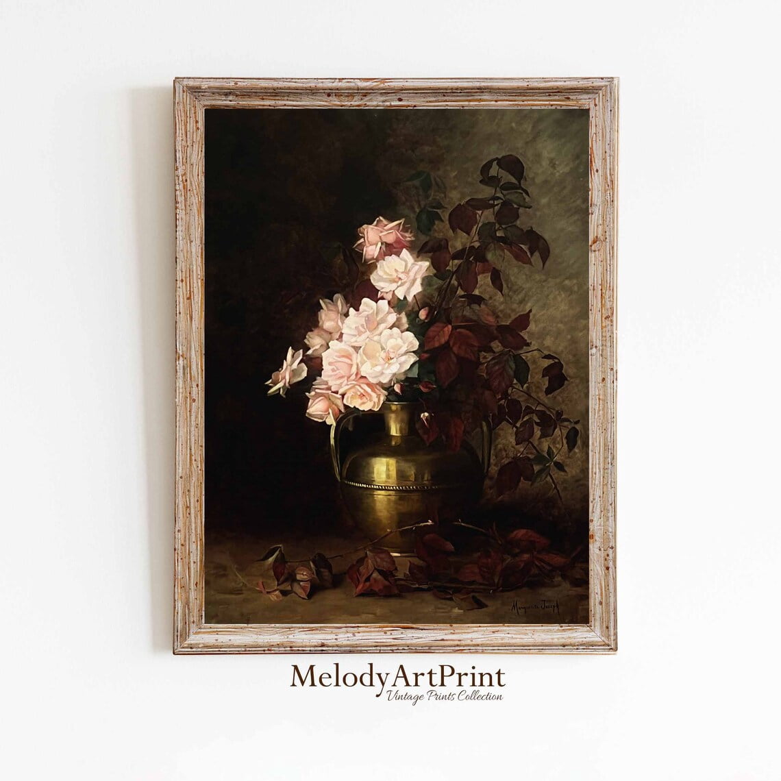 Miluva Moody Flower - Printable Wall Art - Vintage Floral Wall Art ...
