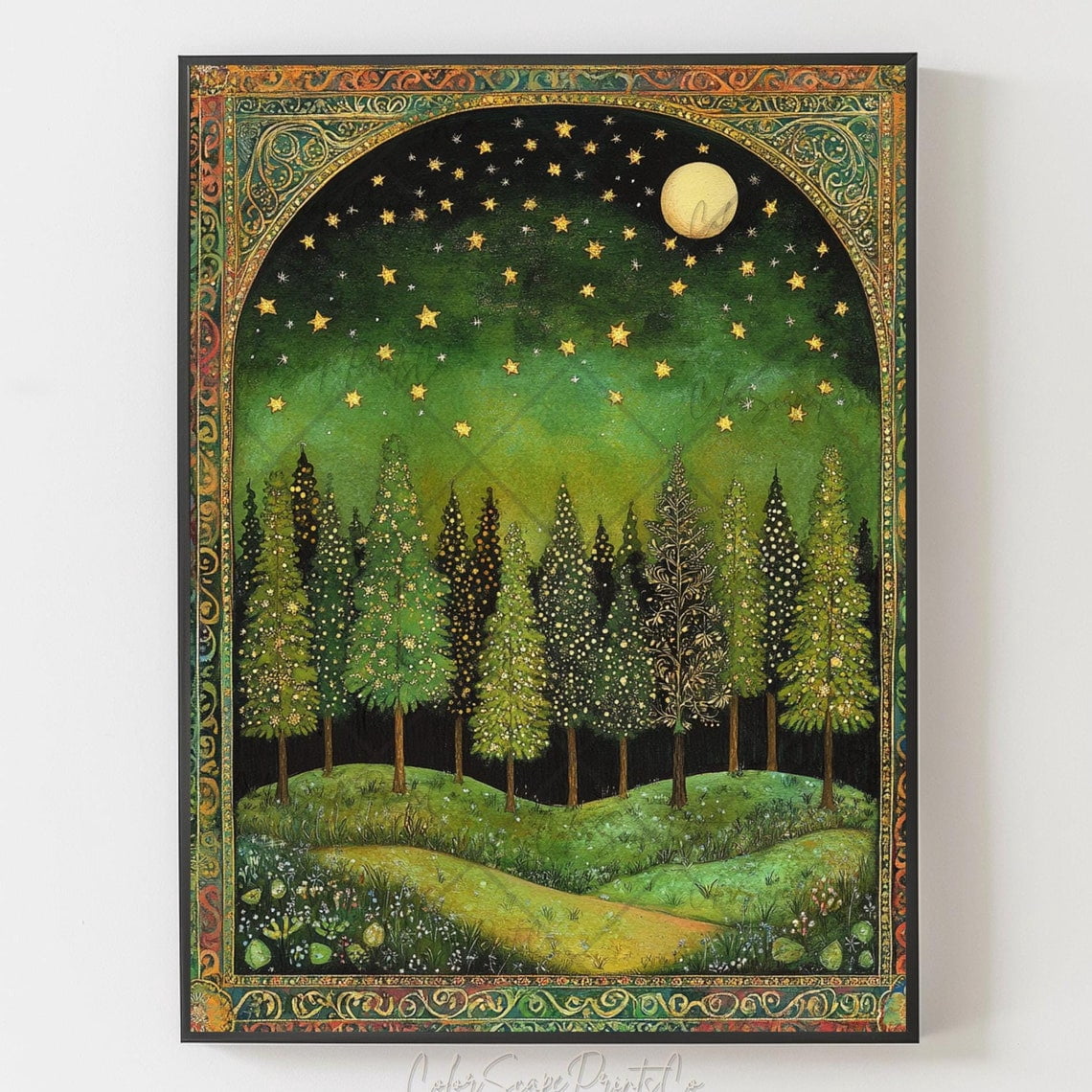 Miluva Moon And Stars Wall Art Dark Forest Enchanted Forest Decor ...