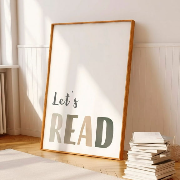Miluva Neutral Playroom Decor, Let'S Read Poster, Toddler Wall Art, Kids Room Decor, Homeschool Decor, Classroom Poster, Decor For Living Room Bedroom, 8x12 UNFRAMED