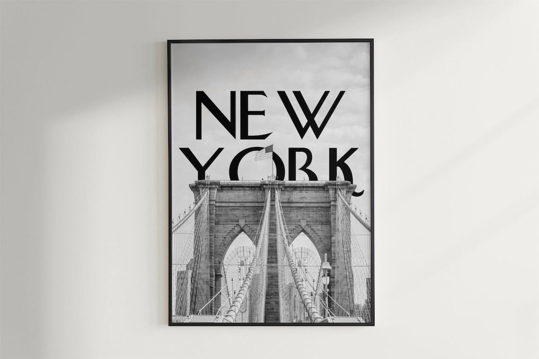 Miluva New York City Printable Wall Art Brooklyn Bridge Black And White ...