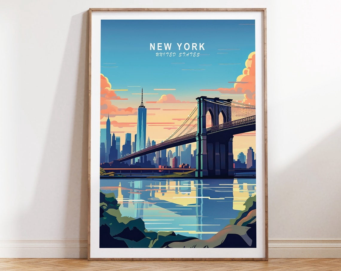 Poster Déco New York Central Building - Reproduction Vintage 1925 - Taille Au Choix