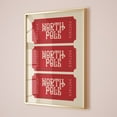 thumbnail image 1 of Miluva North Pole Ticket Print, Red Wall Art Decor, Trendy Prints, Funky Art, Holiday Decor, s ,Decor For Living Room Bedroom, 8x12 UNFRAMED, 1 of 3