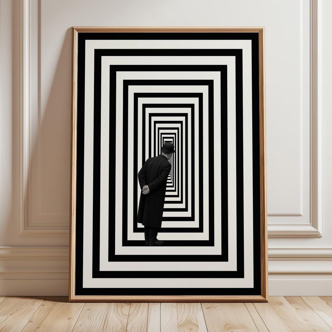 Fresh Look at Miluva Observer Surreal Black And White Optical Illusion Poster