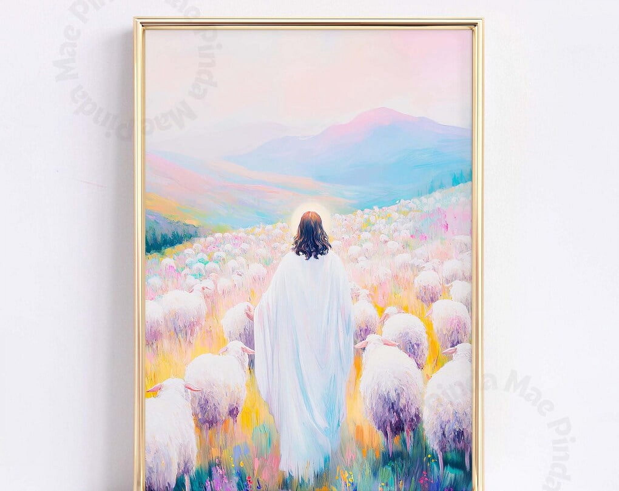 Colorful Lds Scriptures Miluva Pastel Christian Wall Art, Christian Art Print, Pink Blue Jesus ...