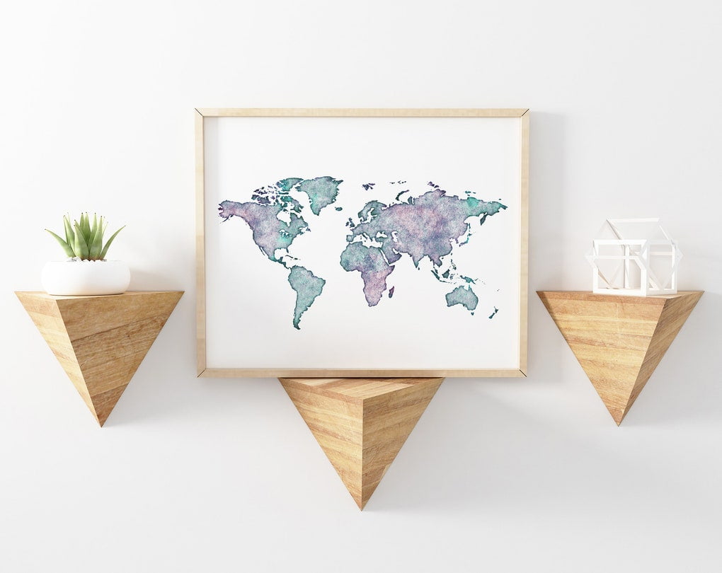 Miluva Poster World Map Din A3, Wall Picture World Map, World Map Wall ...
