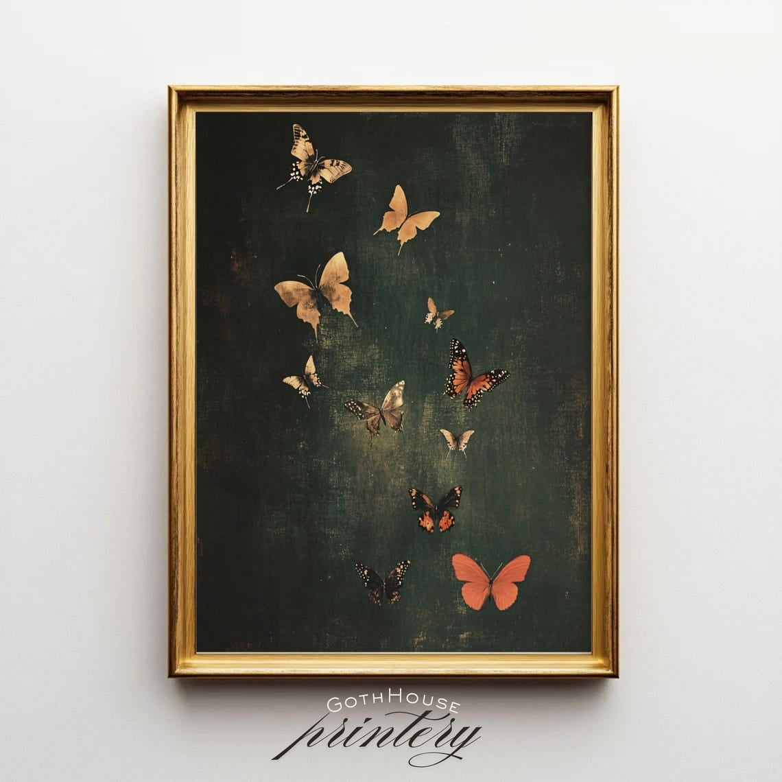 Miluva Printable Insect Wall Decor, Vintage Moth Print, Moody Butterfly ...