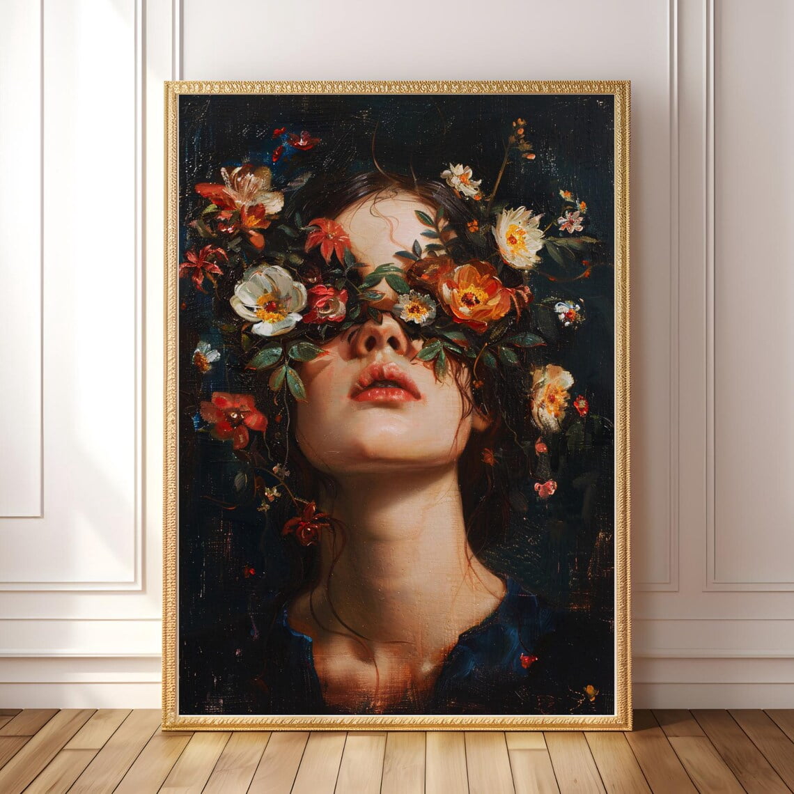 Miluva Printable Moody Floral Portrait Art Dark Romantic Wall Art ...